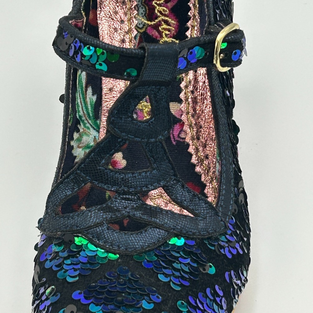 Irregular Choice Green Blue Sequin Party Heels Holiday Christmas Mermaid Oz -6.5 - Picture 9 of 16